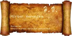 Hirter Veronika névjegykártya